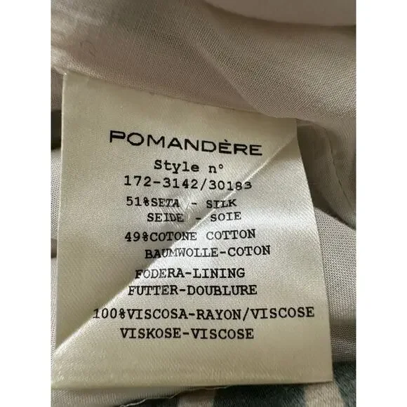 Pomandère Women's Natural Printed Dress Silk Cotton Size 6 Knee Length EUC - Picture 7 of 9